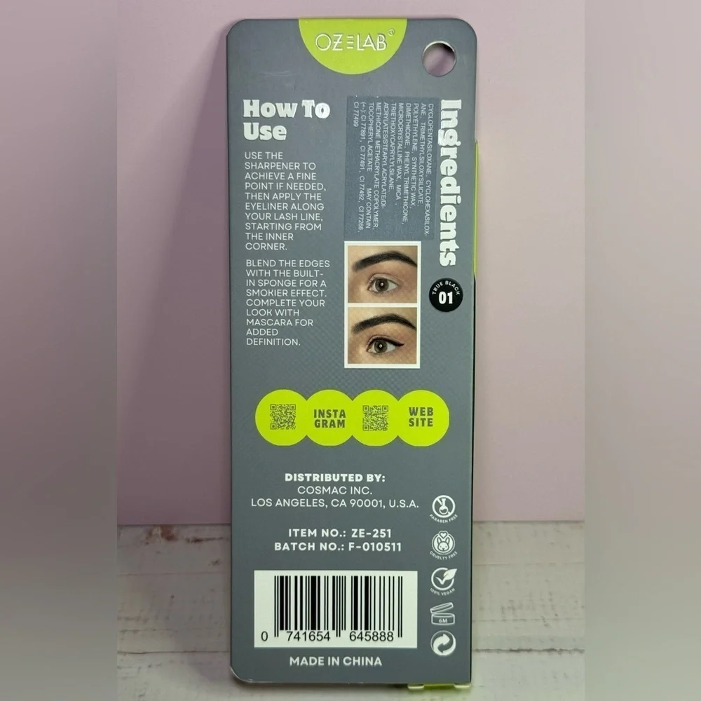 OZ LAB GLIDE N Go - Gel Eyeliner NIB (True Black)